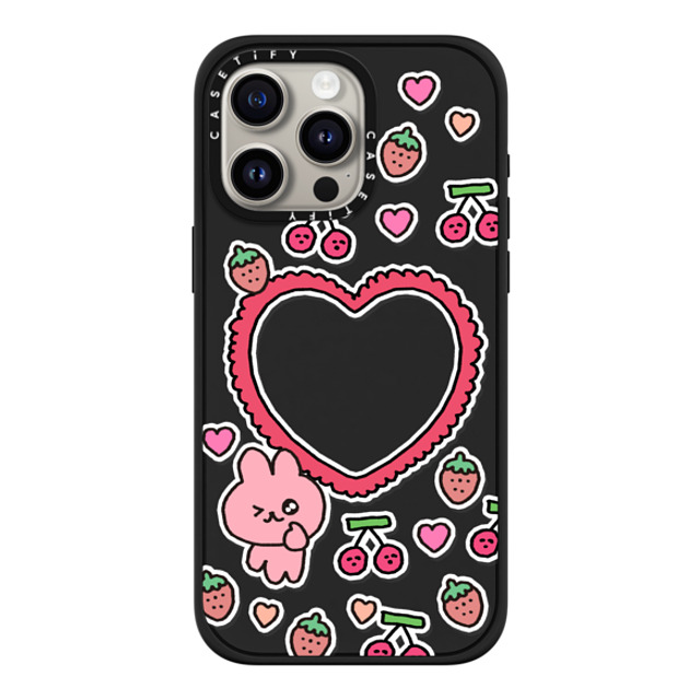 Gosimperson x CASETiFY iPhone 15 Pro Max ケース マットブラック インパクトケース MagSafe対応 cherry & strawbrry LOVE