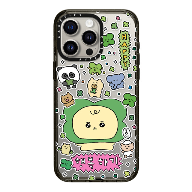 Gosimperson x CASETiFY iPhone 15 Pro Max ケース ブラック インパクトケース Be Happy!