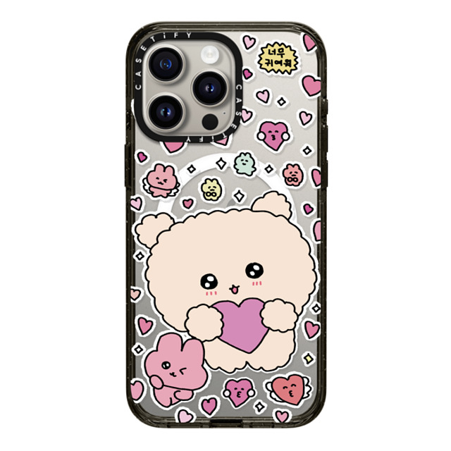 Gosimperson x CASETiFY iPhone 15 Pro Max ケース ブラック インパクトケース MagSafe対応 Love Bomb