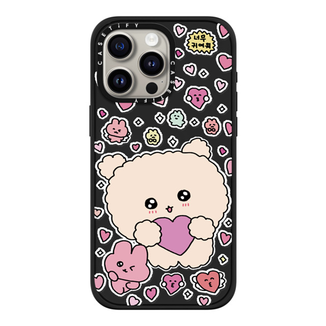 Gosimperson x CASETiFY iPhone 15 Pro Max ケース マットブラック インパクトケース MagSafe対応 Love Bomb