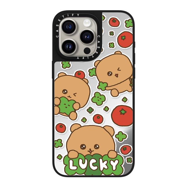 Gosimperson x CASETiFY iPhone 15 Pro Max ケース Silver on Black ミラーケース MagSafe対応 LUCKY TOMATO