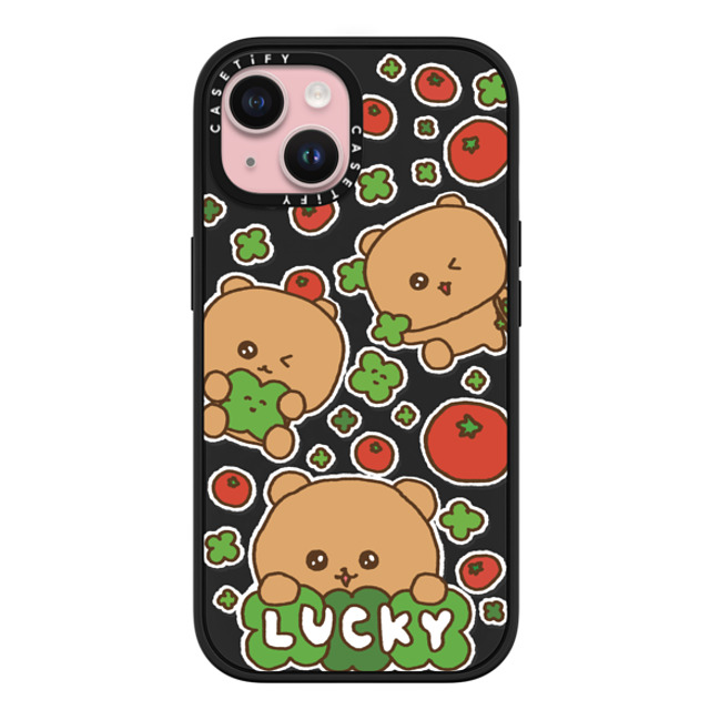 Gosimperson x CASETiFY iPhone 15 ケース マットブラック インパクトケース MagSafe対応 LUCKY TOMATO