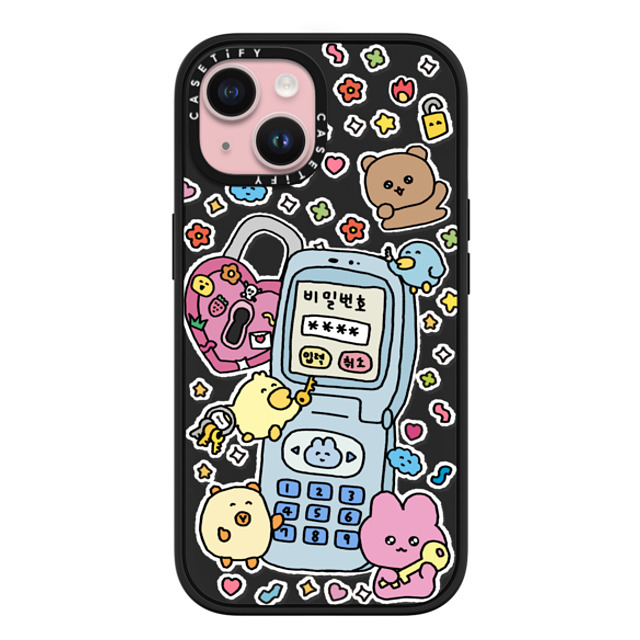 Gosimperson x CASETiFY iPhone 15 ケース マットブラック インパクトケース MagSafe対応 SECRET UNLUCKED