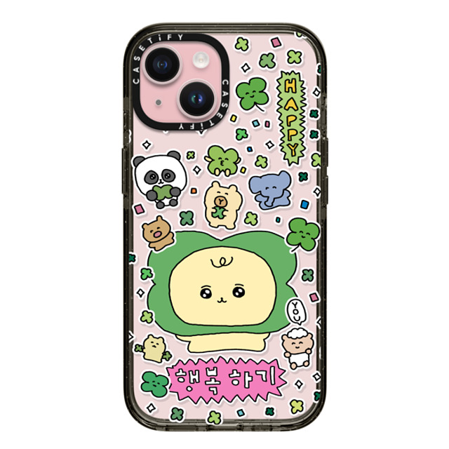 Gosimperson x CASETiFY iPhone 15 ケース ブラック インパクトケース Be Happy!