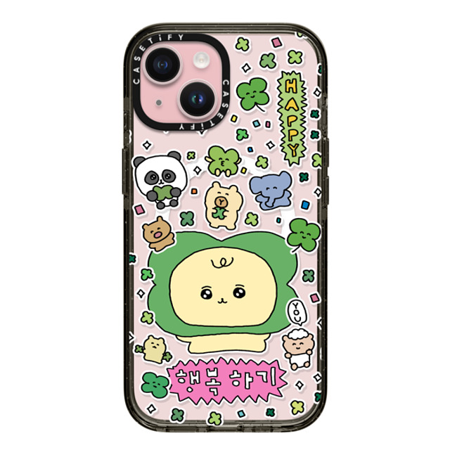 Gosimperson x CASETiFY iPhone 15 ケース ブラック インパクトケース MagSafe対応 Be Happy!