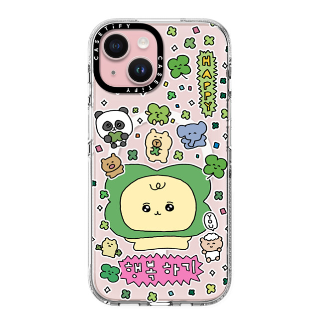 Gosimperson x CASETiFY iPhone 15 ケース クリア クリア ケース MagSafe対応 Be Happy!