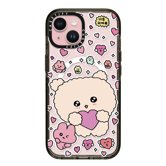 Gosimperson x CASETiFY iPhone 15 ケース ブラック インパクトケース MagSafe対応 Love Bomb