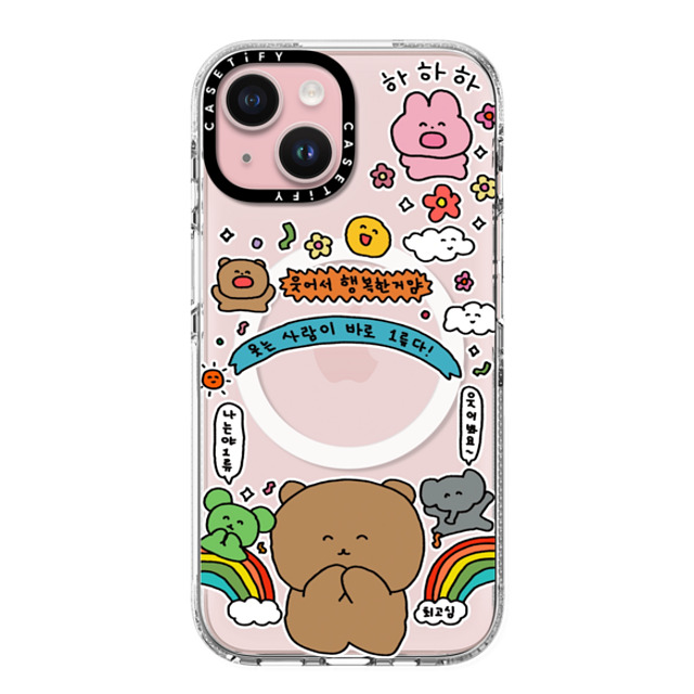 Gosimperson x CASETiFY iPhone 15 ケース クリア クリア ケース MagSafe対応 SMILE WINS