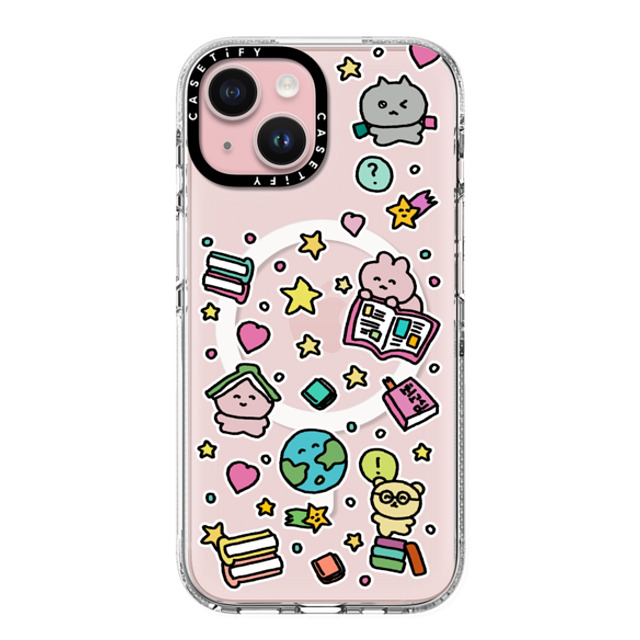 Gosimperson x CASETiFY iPhone 15 ケース クリア クリア ケース MagSafe対応 DREAMING WORLD OF BOOKS