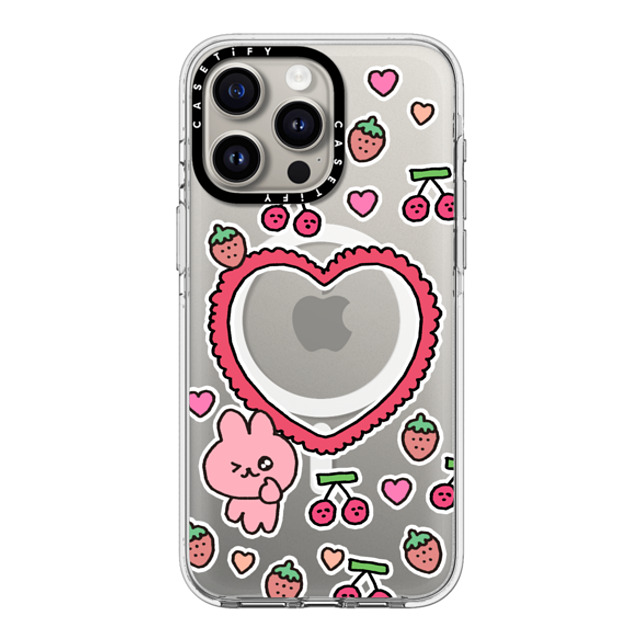 Gosimperson x CASETiFY iPhone 15 Pro Max ケース クリア クリア ケース MagSafe対応 cherry & strawbrry LOVE