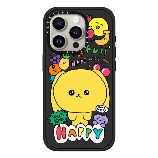 Gosimperson x CASETiFY iPhone 15 Pro ケース マットブラック インパクトケース MagSafe対応 You'll be happy~