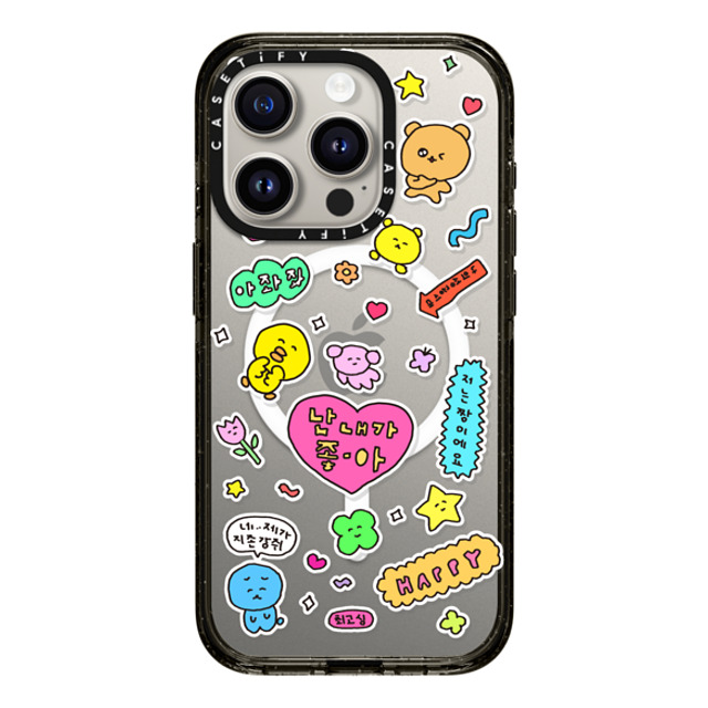 Gosimperson x CASETiFY iPhone 15 Pro ケース ブラック インパクトケース MagSafe対応 I LOVE ME (Korean ver.)