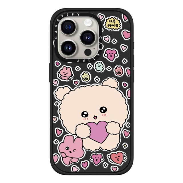 Gosimperson x CASETiFY iPhone 15 Pro ケース マットブラック インパクトケース MagSafe対応 Love Bomb