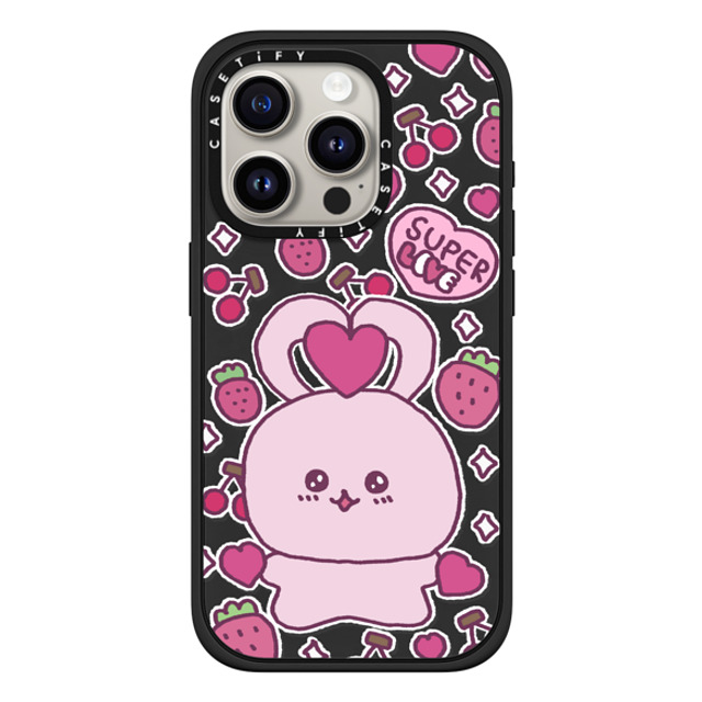 Gosimperson x CASETiFY iPhone 15 Pro ケース マットブラック インパクトケース MagSafe対応 SUPER LOVE