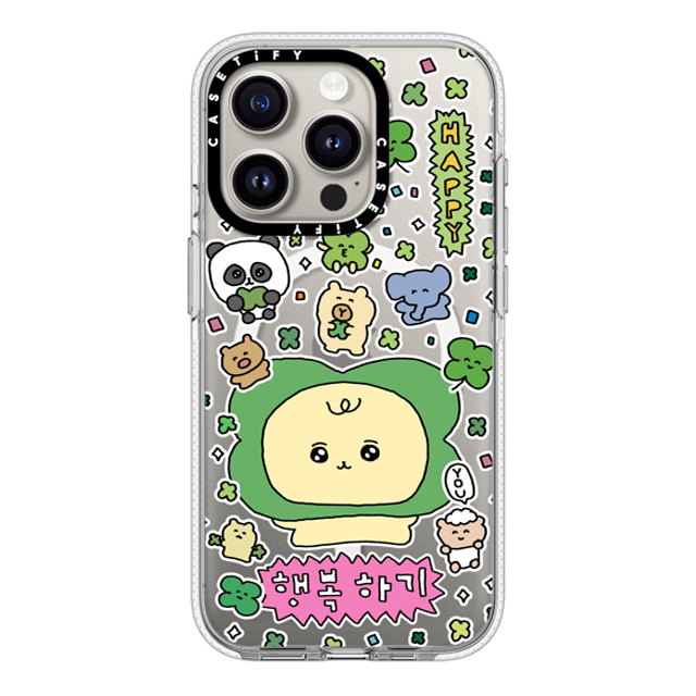 Gosimperson x CASETiFY iPhone 15 Pro ケース クリア クリア ケース MagSafe対応 Be Happy!