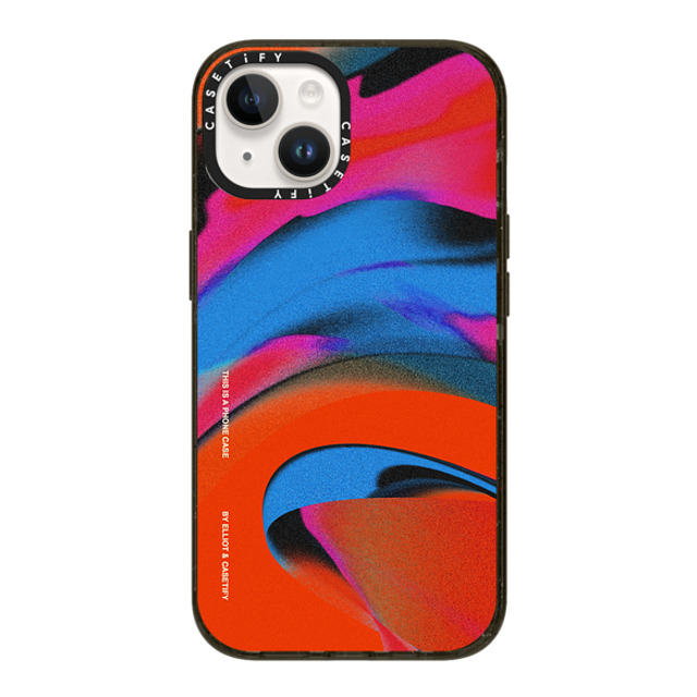 Elliotisacoolguy x CASETiFY iPhone 14 ケース ブラック インパクトケース Gradient Warp 2 - Elliot Ulm