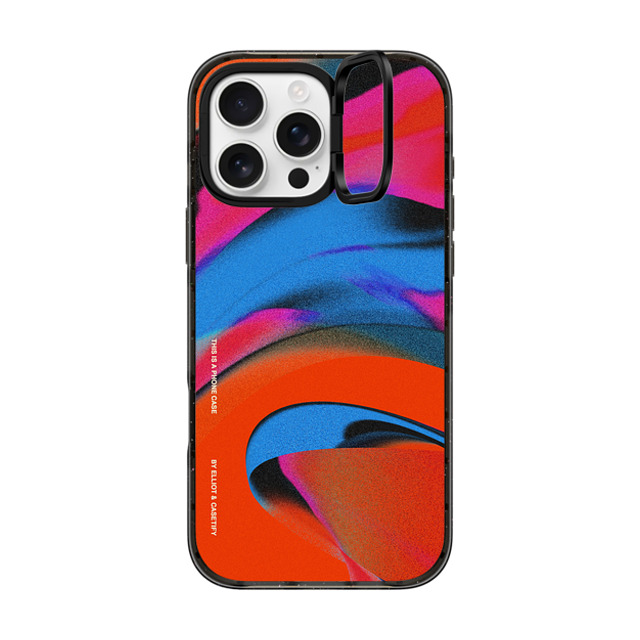 Elliotisacoolguy x CASETiFY iPhone 16 Pro Max ケース ブラック インパクトリングスタンドケース MagSafe対応 Gradient Warp 2 - Elliot Ulm