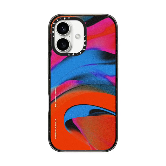 Elliotisacoolguy x CASETiFY iPhone 16 ケース ブラック インパクトケース MagSafe対応 Gradient Warp 2 - Elliot Ulm