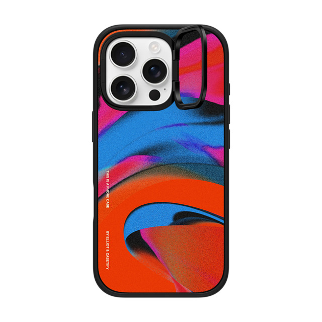 Elliotisacoolguy x CASETiFY iPhone 16 Pro ケース マットブラック インパクトリングスタンドケース MagSafe対応 Gradient Warp 2 - Elliot Ulm