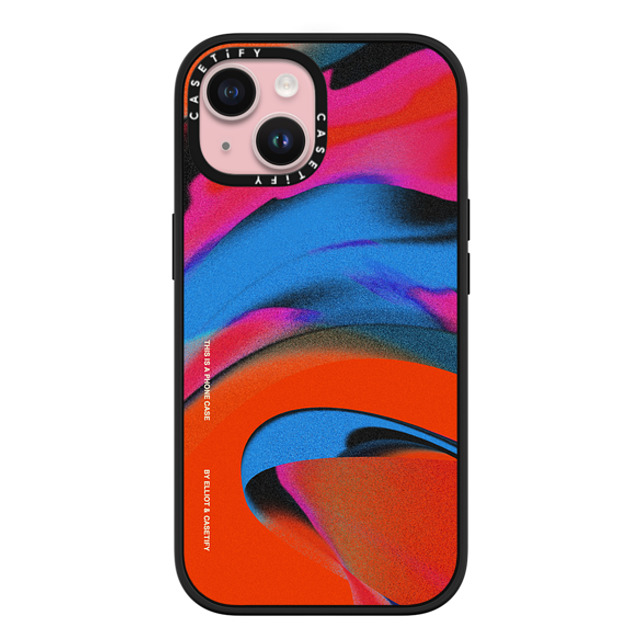 Elliotisacoolguy x CASETiFY iPhone 15 ケース マットブラック インパクトケース MagSafe対応 Gradient Warp 2 - Elliot Ulm