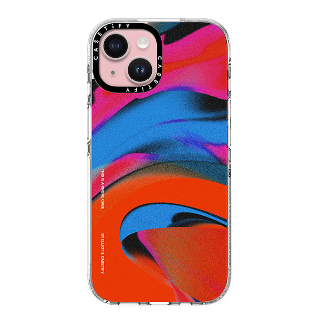 Elliotisacoolguy x CASETiFY iPhone 15 ケース クリア クリア ケース MagSafe対応 Gradient Warp 2 - Elliot Ulm