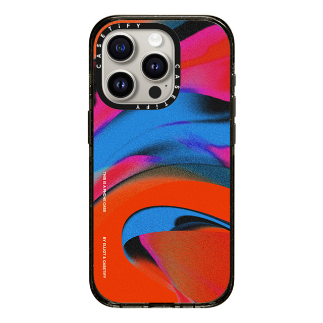 Elliotisacoolguy x CASETiFY iPhone 15 Pro ケース ブラック インパクトケース Gradient Warp 2 - Elliot Ulm