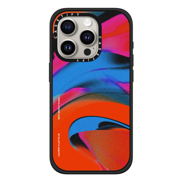 Elliotisacoolguy x CASETiFY iPhone 15 Pro ケース マットブラック インパクトケース MagSafe対応 Gradient Warp 2 - Elliot Ulm