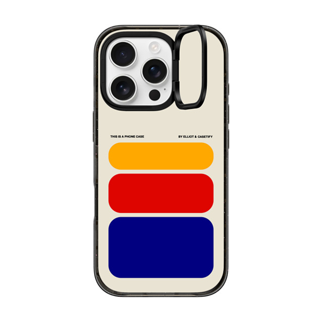 Elliotisacoolguy x CASETiFY iPhone 16 Pro ケース ブラック インパクトリングスタンドケース MagSafe対応 Shapes - Elliot Ulm