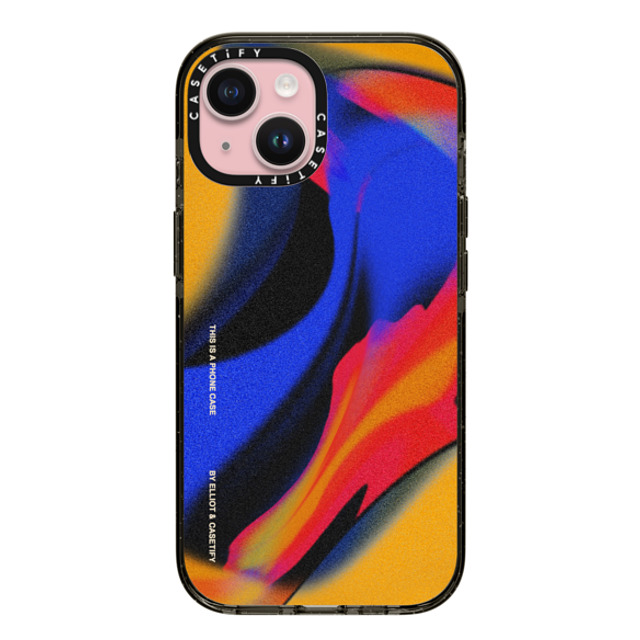 Elliotisacoolguy x CASETiFY iPhone 15 ケース ブラック インパクトケース Gradient Warp - Elliot Ulm