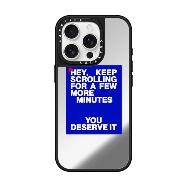 Elliotisacoolguy x CASETiFY iPhone 16 Pro ケース Sticker,Quote Silver on Black ミラーケース MagSafe対応 KEEP SCROLLING Mother's Day Elliotisacoolguy x CASETiFY iPhone 16 Pro ケース Sticker,Quote Silver on Black ミラーケース MagSafe対応 KEEP SCROLLING Mother's Day