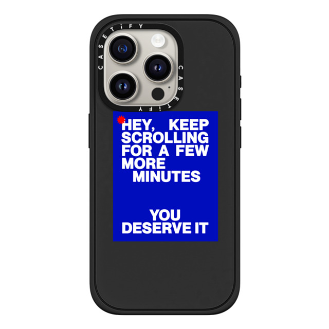 Elliotisacoolguy x CASETiFY iPhone 15 Pro ケース Sticker,Quote マットブラック インパクトケース MagSafe対応 KEEP SCROLLING Father's Day Elliotisacoolguy x CASETiFY iPhone 15 Pro ケース Sticker,Quote マットブラック インパクトケース MagSafe対応 KEEP SCROLLING Father's Day