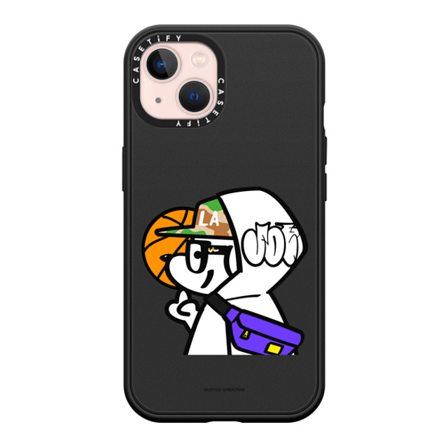 Skater JOHN x CASETiFY iPhone 13 ケース マットブラック インパクトケース MagSafe対応 What's UP JOHN! (Basketball player)