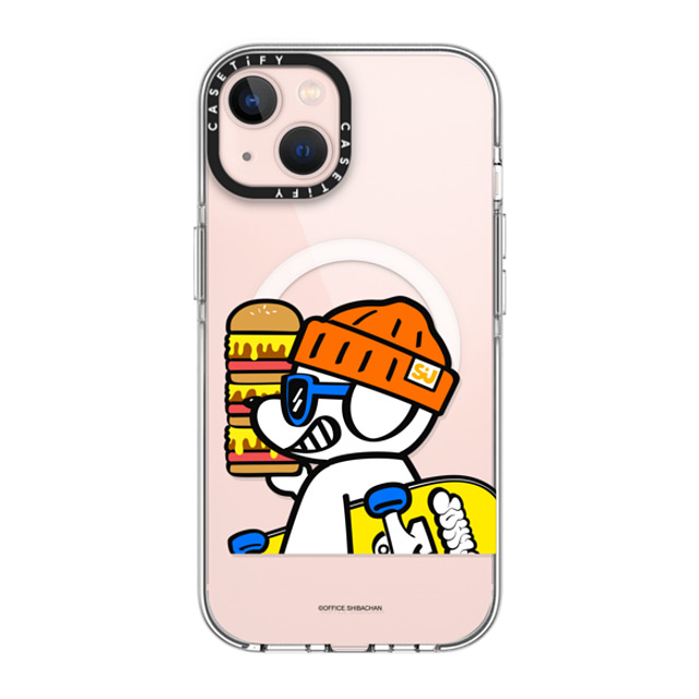 Skater JOHN x CASETiFY iPhone 13 ケース クリア クリア ケース MagSafe対応 What's UP JOHN! (Mega burger)