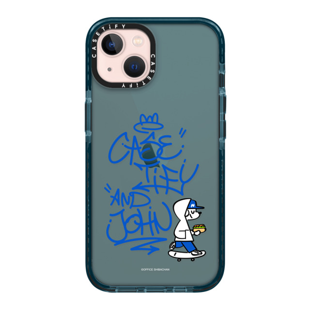 Skater JOHN x CASETiFY iPhone 13 ケース Pacific Blue インパクトケース CASETiFY AND JOHN (graffiti)