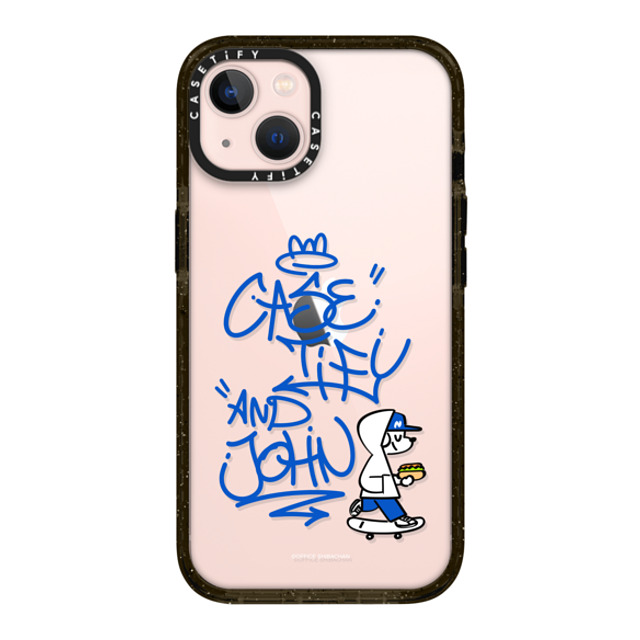 Skater JOHN x CASETiFY iPhone 13 ケース ブラック インパクトケース CASETiFY AND JOHN (graffiti)