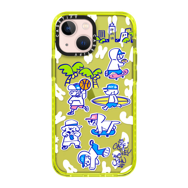 Skater JOHN x CASETiFY iPhone 13 Mini Case ネオン イエロー Impact Case CASETiFY AND JOHN (Everyone is John) Skater JOHN x CASETiFY iPhone 13 Mini Case ネオン イエロー Impact Case CASETiFY AND JOHN (Everyone is John)