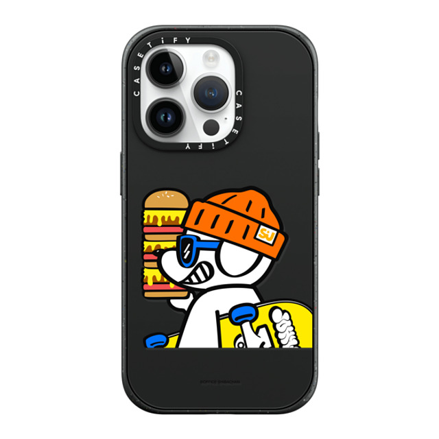 Skater JOHN x CASETiFY iPhone 14 Pro ケース マットブラック インパクトケース MagSafe対応 What's UP JOHN! (Mega burger)