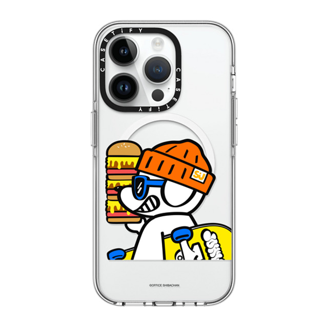 Skater JOHN x CASETiFY iPhone 14 Pro ケース クリア クリア ケース MagSafe対応 What's UP JOHN! (Mega burger)