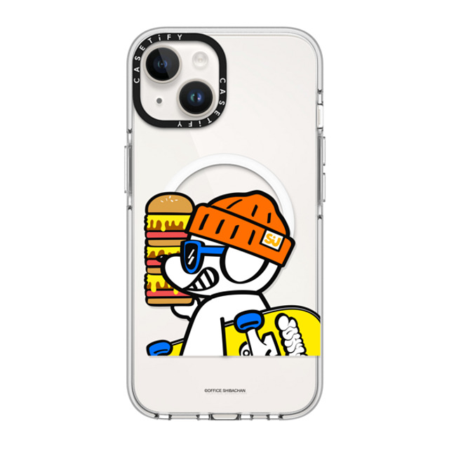 Skater JOHN x CASETiFY iPhone 14 ケース クリア クリア ケース MagSafe対応 What's UP JOHN! (Mega burger)