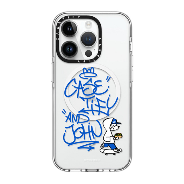 Skater JOHN x CASETiFY iPhone 14 Pro ケース クリア クリア ケース MagSafe対応 CASETiFY AND JOHN (graffiti)