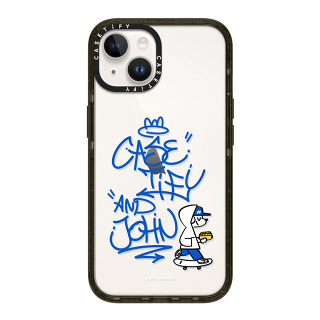 Skater JOHN x CASETiFY iPhone 14 ケース ブラック インパクトケース CASETiFY AND JOHN (graffiti)