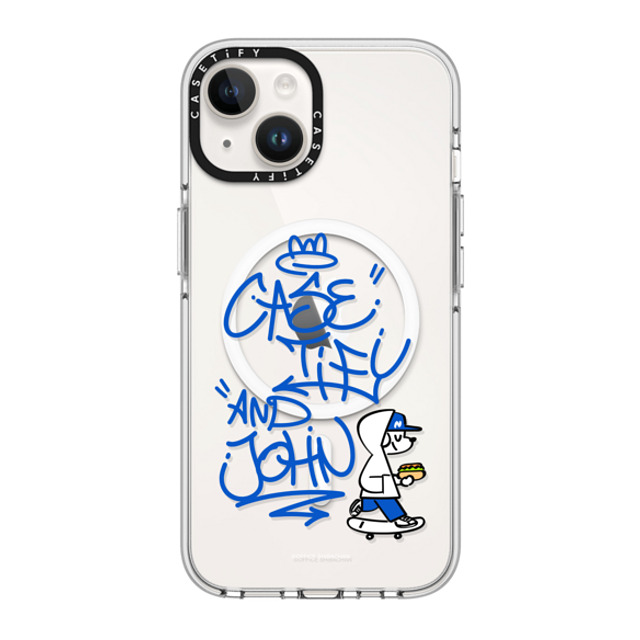 Skater JOHN x CASETiFY iPhone 14 ケース クリア クリア ケース MagSafe対応 CASETiFY AND JOHN (graffiti)