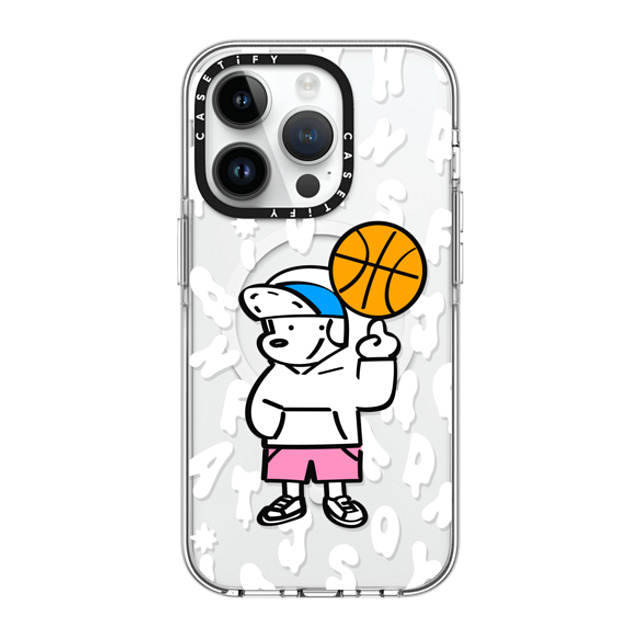 Skater JOHN x CASETiFY iPhone 14 Pro ケース クリア クリア ケース MagSafe対応 CASETiFY AND JOHN (basketball)