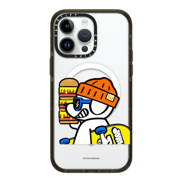 Skater JOHN x CASETiFY iPhone 14 Pro Max ケース ブラック インパクトケース MagSafe対応 What's UP JOHN! (Mega burger)