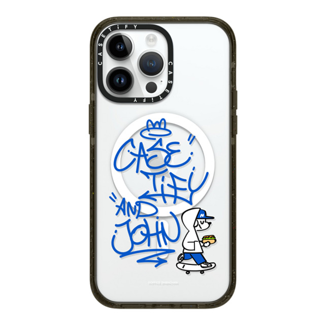 Skater JOHN x CASETiFY iPhone 14 Pro Max ケース ブラック インパクトケース MagSafe対応 CASETiFY AND JOHN (graffiti)