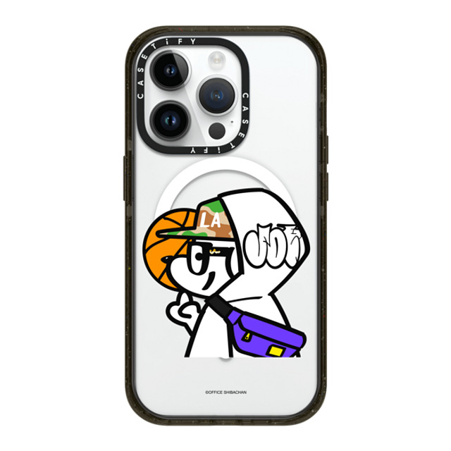 Skater JOHN x CASETiFY iPhone 14 Pro ケース ブラック インパクトケース MagSafe対応 What's UP JOHN! (Basketball player)