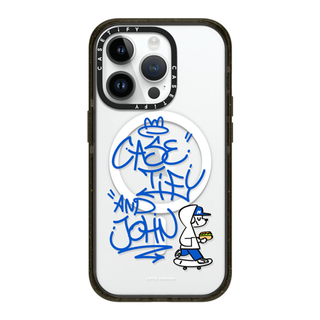 Skater JOHN x CASETiFY iPhone 14 Pro ケース ブラック インパクトケース MagSafe対応 CASETiFY AND JOHN (graffiti)