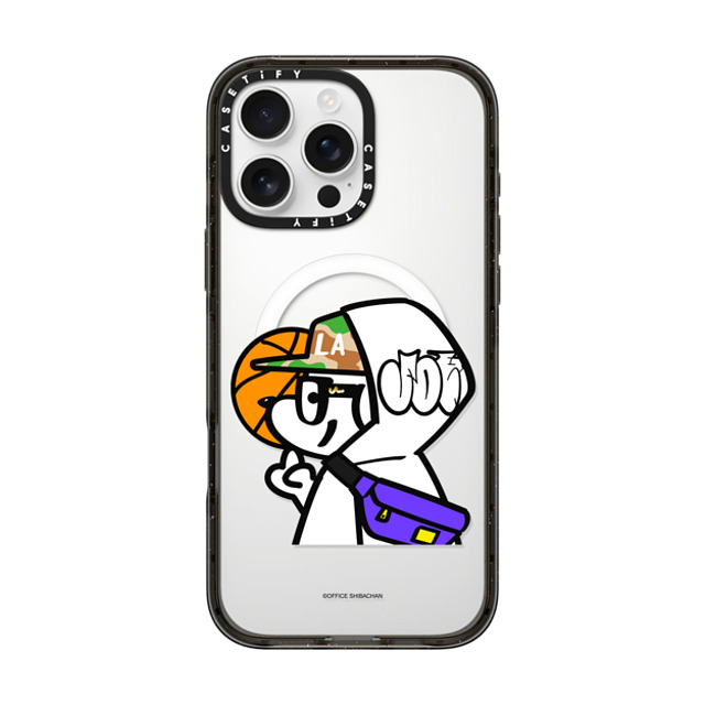 Skater JOHN x CASETiFY iPhone 16 Pro Max ケース ブラック インパクトケース MagSafe対応 What's UP JOHN! (Basketball player)