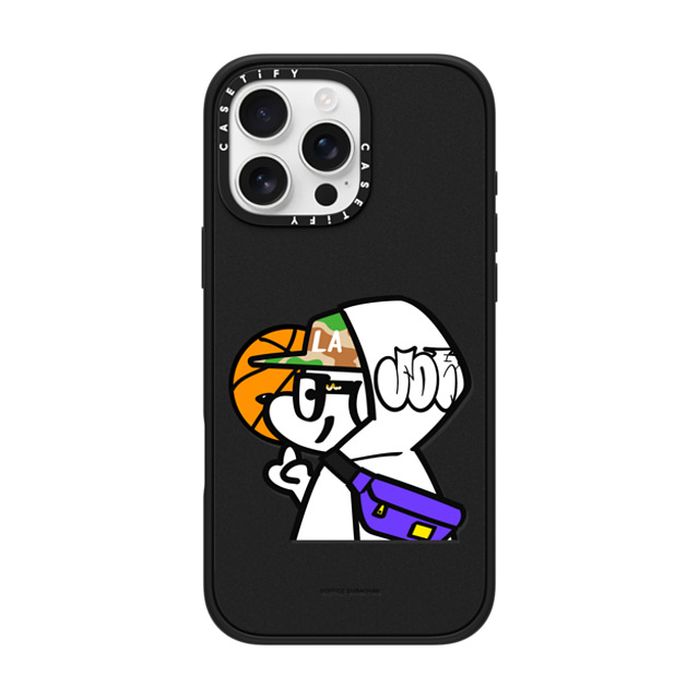 Skater JOHN x CASETiFY iPhone 16 Pro Max ケース マットブラック インパクトケース MagSafe対応 What's UP JOHN! (Basketball player)