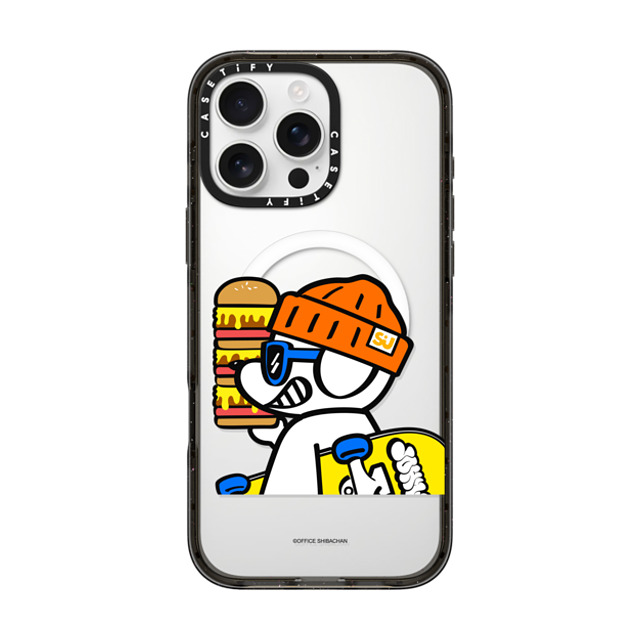 Skater JOHN x CASETiFY iPhone 16 Pro Max ケース ブラック インパクトケース MagSafe対応 What's UP JOHN! (Mega burger)